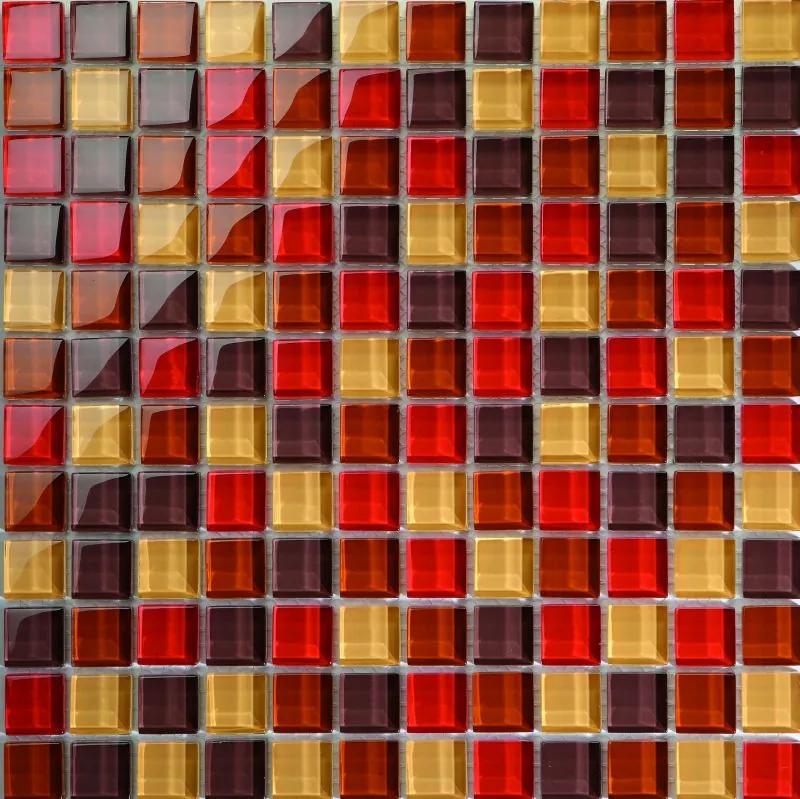 1727 keramische tegelmat 30x30 cm blok 2.3x2.3 cm glans, 1 stuk, rood