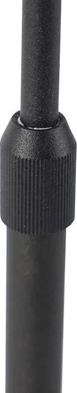 Tafellamp zwart met ovale velours kap zwart 35cm - Parte