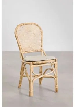 Zariel Rotan Eetkamerstoel Natuurlijk & Beige – Crème - Sklum