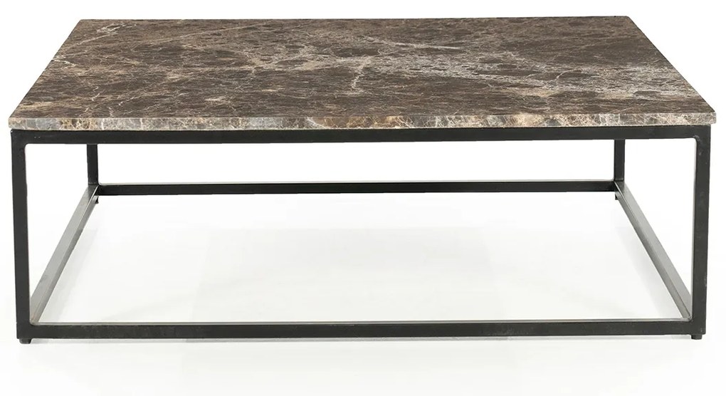 Vierkante Salontafel Van Bruin Marmer - 98 X 98cm.