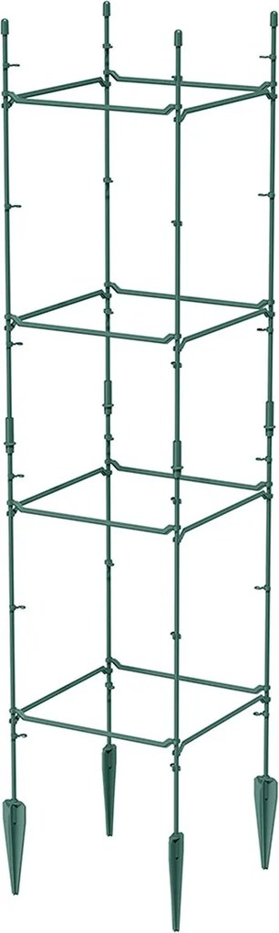 Prosperplast Plantensteun Floo Supports - Vierkant Groen (29x29x120 cm)