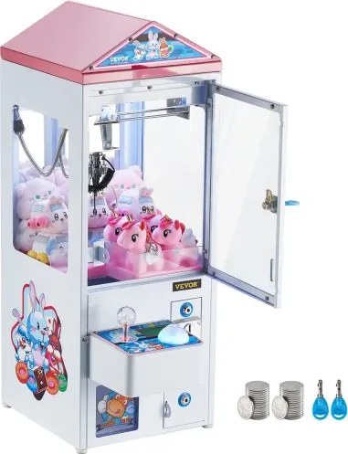 VEVOR Klauwmachine, 0-80 mm kaakdiameter, 0-130 mm kaakslag, kraangrijper, commercieel arcadespel, leuke grijp- en winmachine met licht en geluid, verkoopautomaat voor kinderen, jongens en meisjes