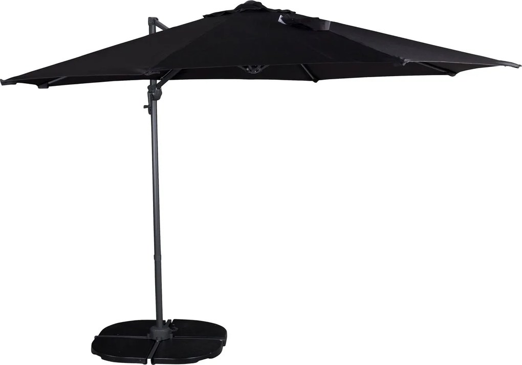The Outsider Ronde Zweefparasol - Jip - Zwart - 300cm - The Outsider