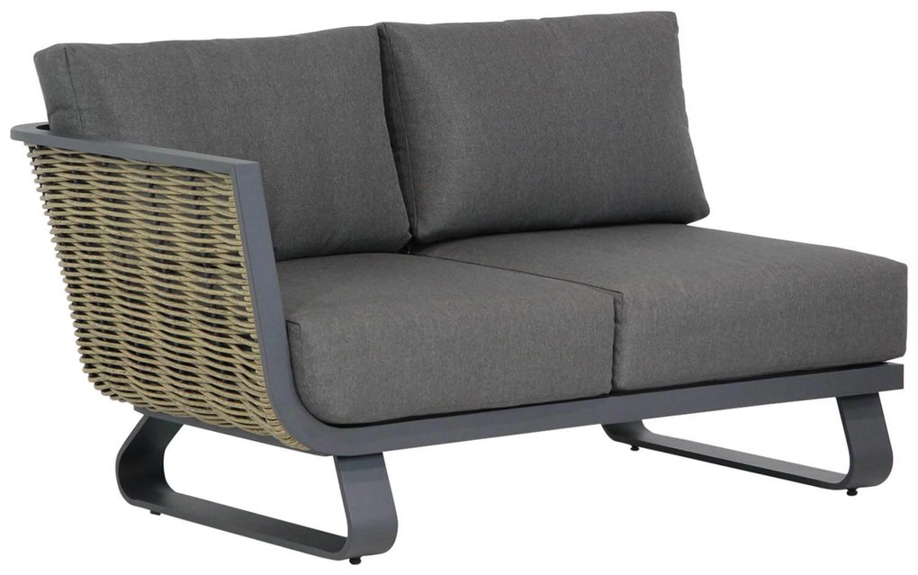 Hoek loungeset 6 personen Aluminium/wicker Grijs  Santika Furniture Santika Tika