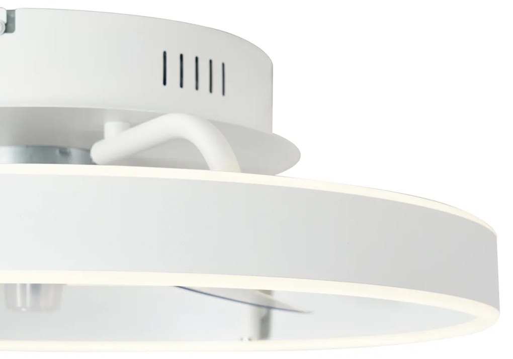 Plafondventilator met lamp wit 50cm incl. LED dimbaar met afstandsbediening - Maddy Modern rond Binnenverlichting Lamp