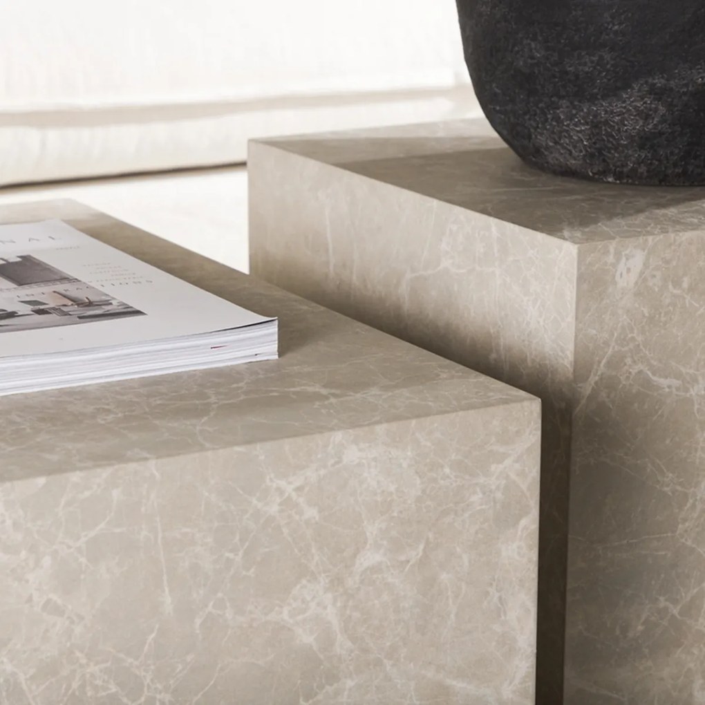 Tweedelige Salontafelset Groot Blok - 60 X 80cm.