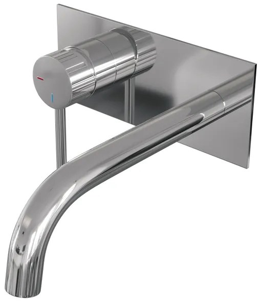 BRAUER Stripe Inbouw Wastafelmengkraan - gebogen uitloop en afdekplaat - model A2 - chroom 5-CE-333