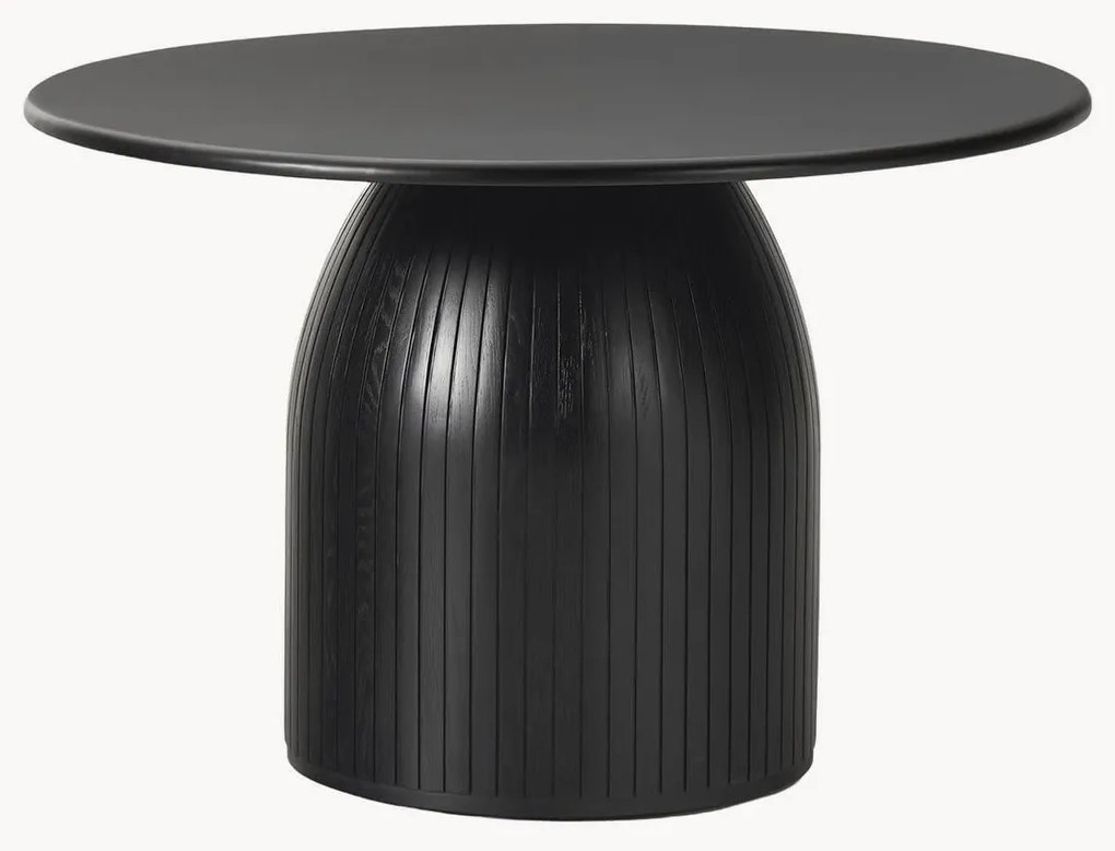 Ronde eettafel Nelly met groefstructuur, in verschillende formaten