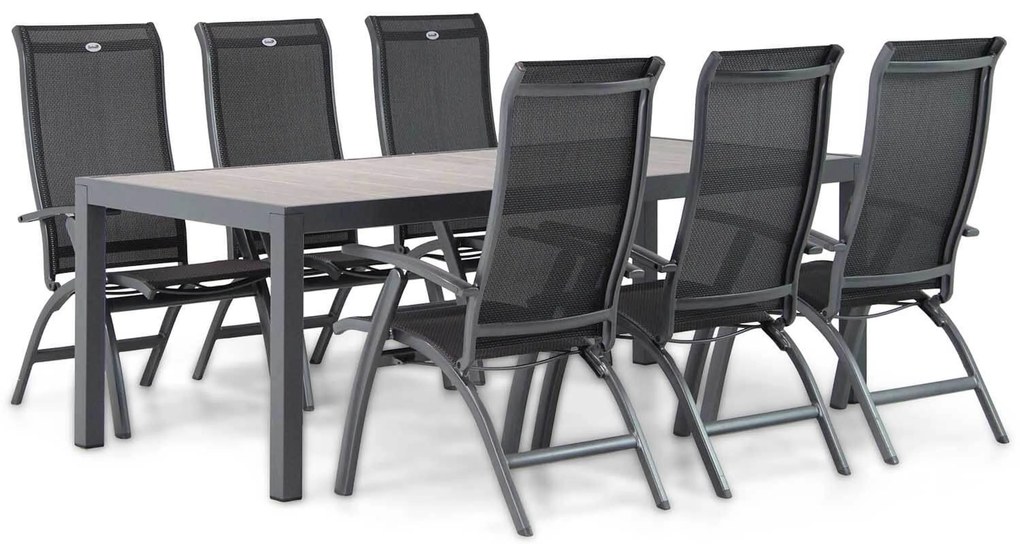 Tuinset 6 personen 220 cm Aluminium/Textileen /Aluminium/textileen Grijs Hartman Summerland/Residence