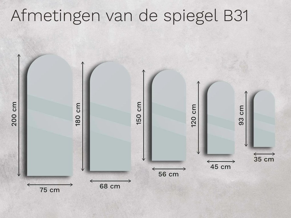 Antieke spiegel Base B31 45×120