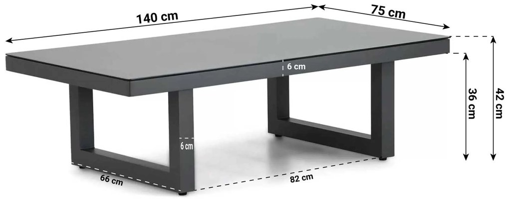 Stoel en Bank Loungeset 5 personen Aluminium/teak Grijs Osmen Manly