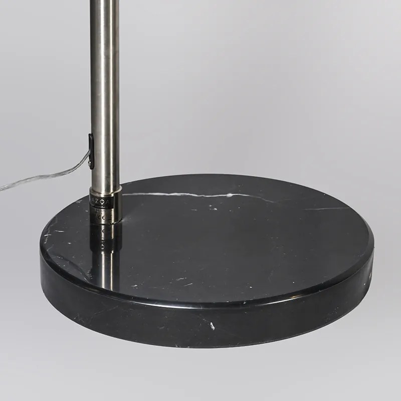 Booglamp staal stoffen kap zwart 45 cm - XXL