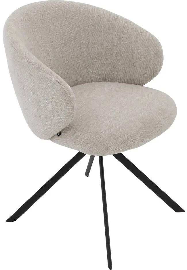 Goossens Stoel Noomi beige stof met armleuning,