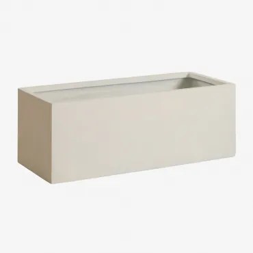 Rechthoekige Buitenbloempot Van Cement Sergio Wit & 100 X 35 X 30 Cm - Sklum