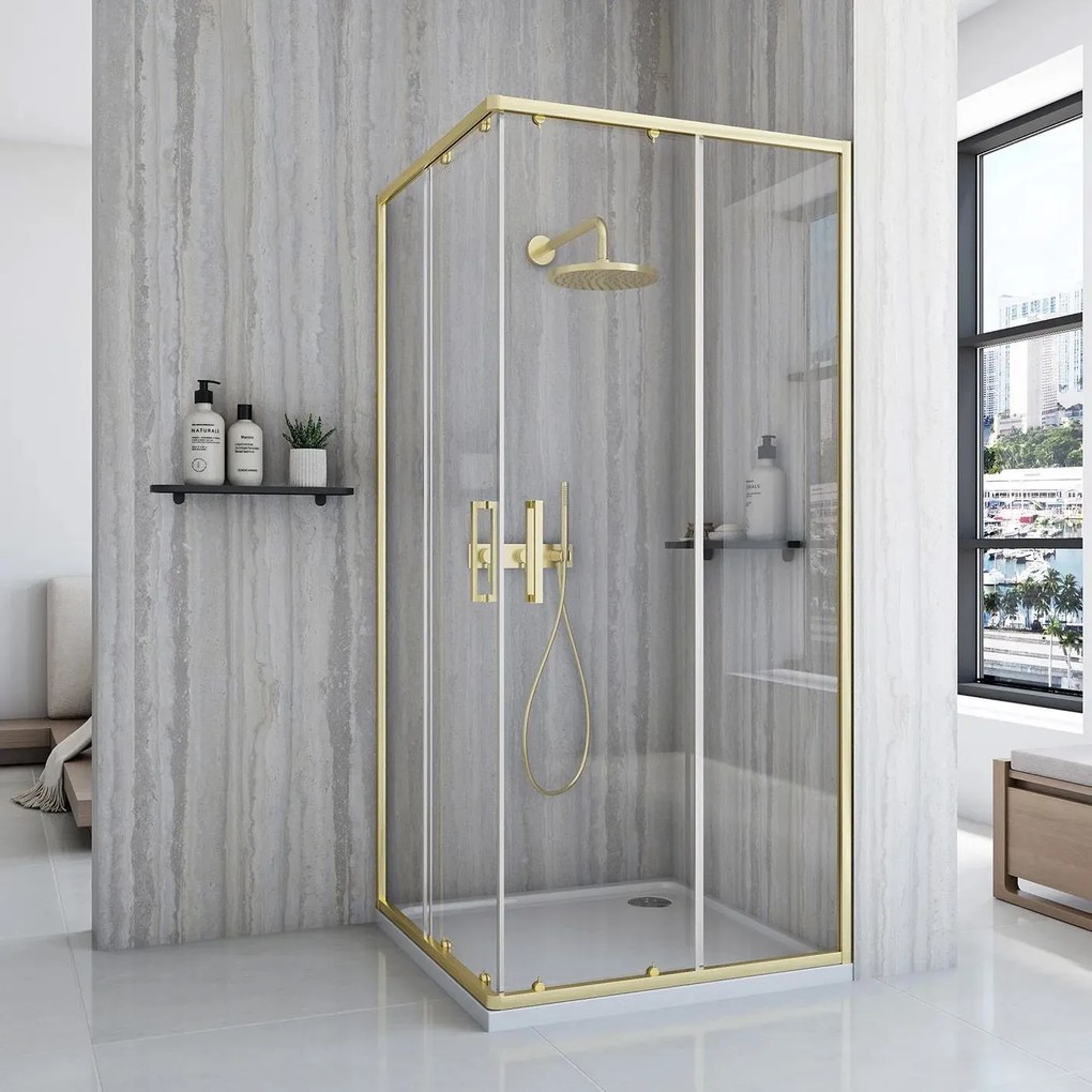 Rea City 80x80 douchewand Gold Brush