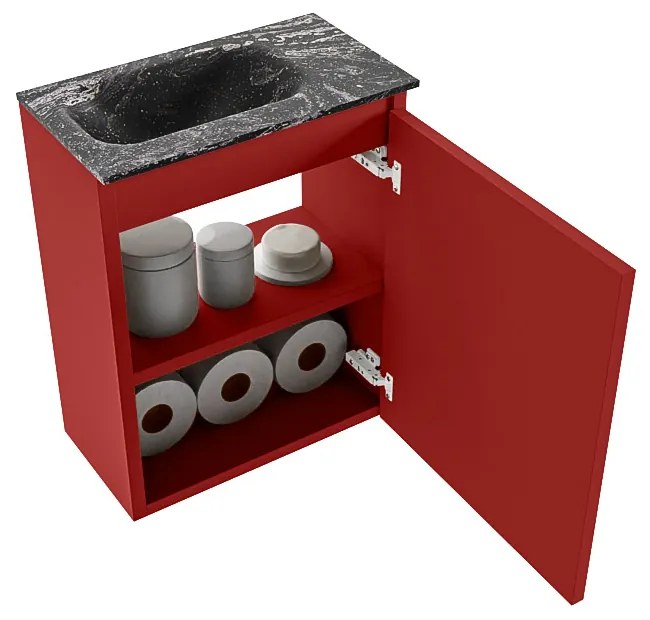 Mondiaz Ture DLux toiletmeubel 40cm fire met wastafel lava links met kraangat