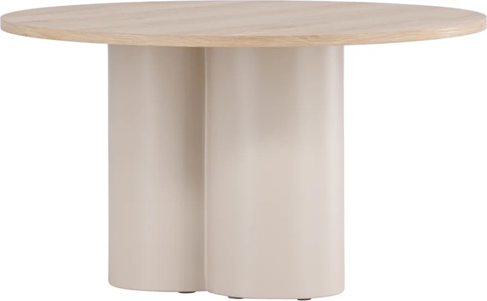 Salontafel Met Cilindervormige Poten Whitewash - 80 X 80cm.