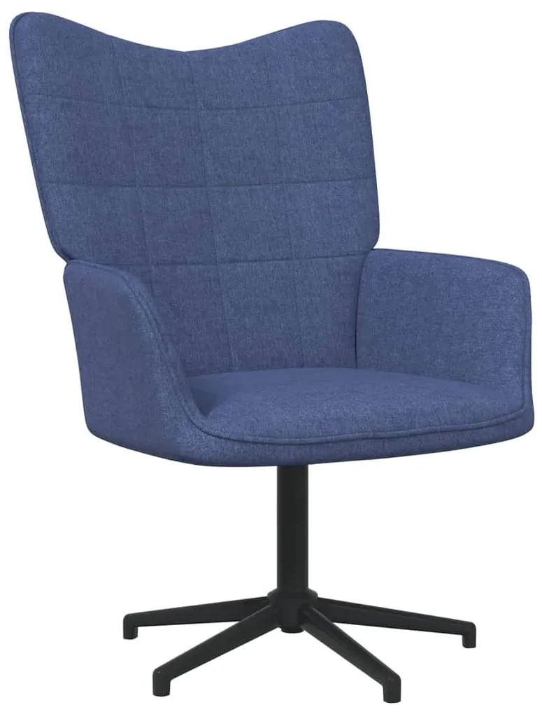 vidaXL Relaxstoel met voetenbank stof blauw