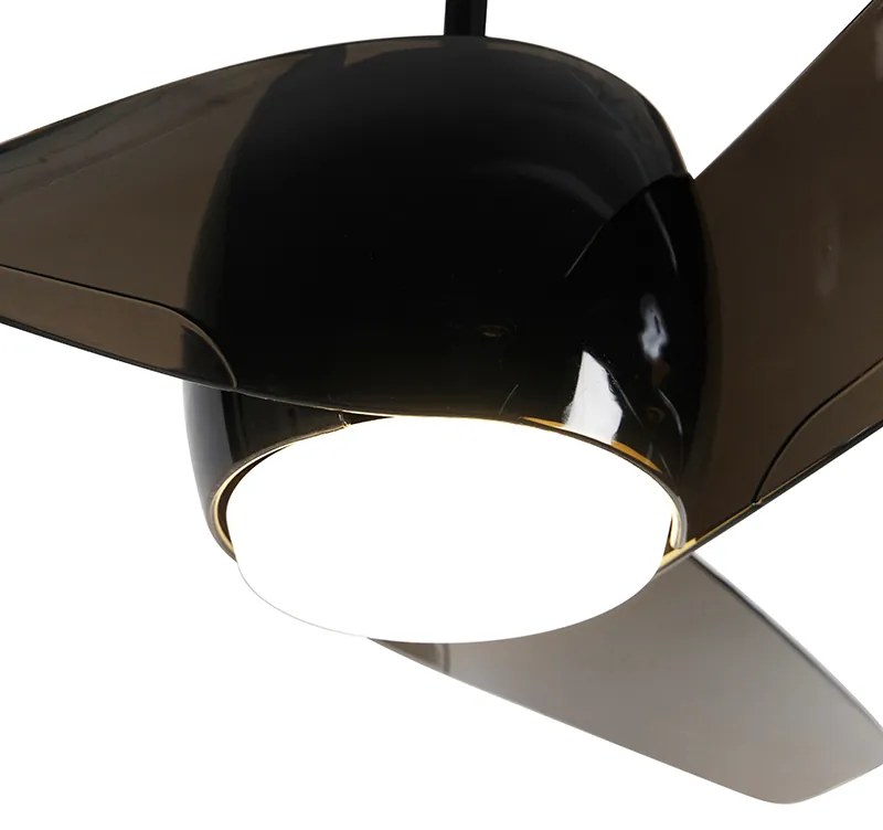Moderne Plafondventilator met lamp zwart met afstandsbediening incl. LED - Sirocco 50 Modern rond Binnenverlichting Lamp