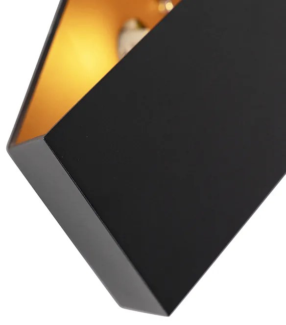 Design wandlamp zwart met gouden binnenkant - Fold Design, Modern G9 Binnenverlichting Lamp