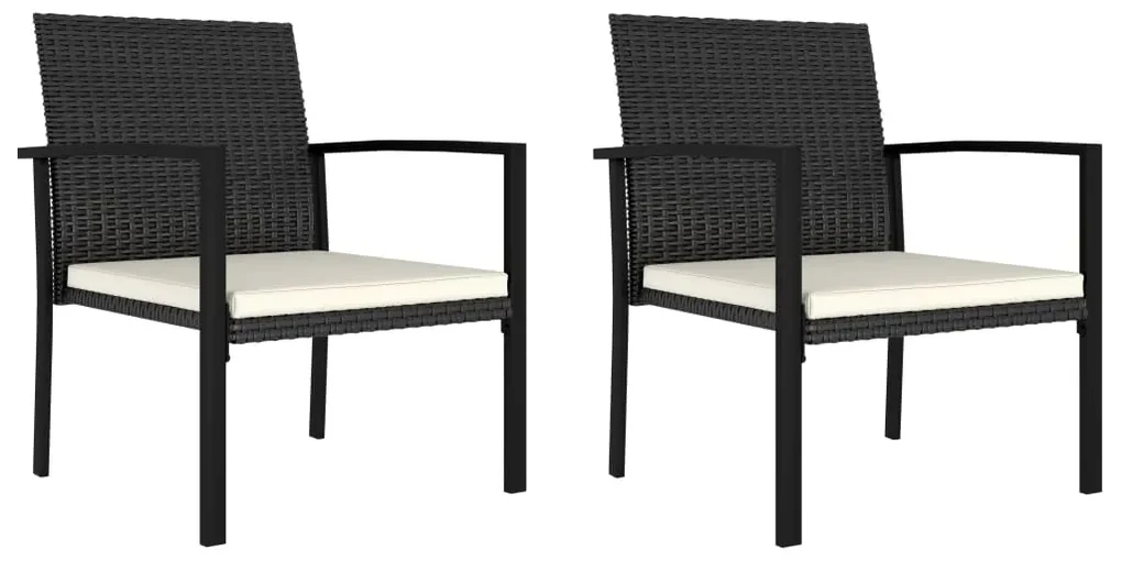 vidaXL Tuinstoelen 2 st poly rattan zwart