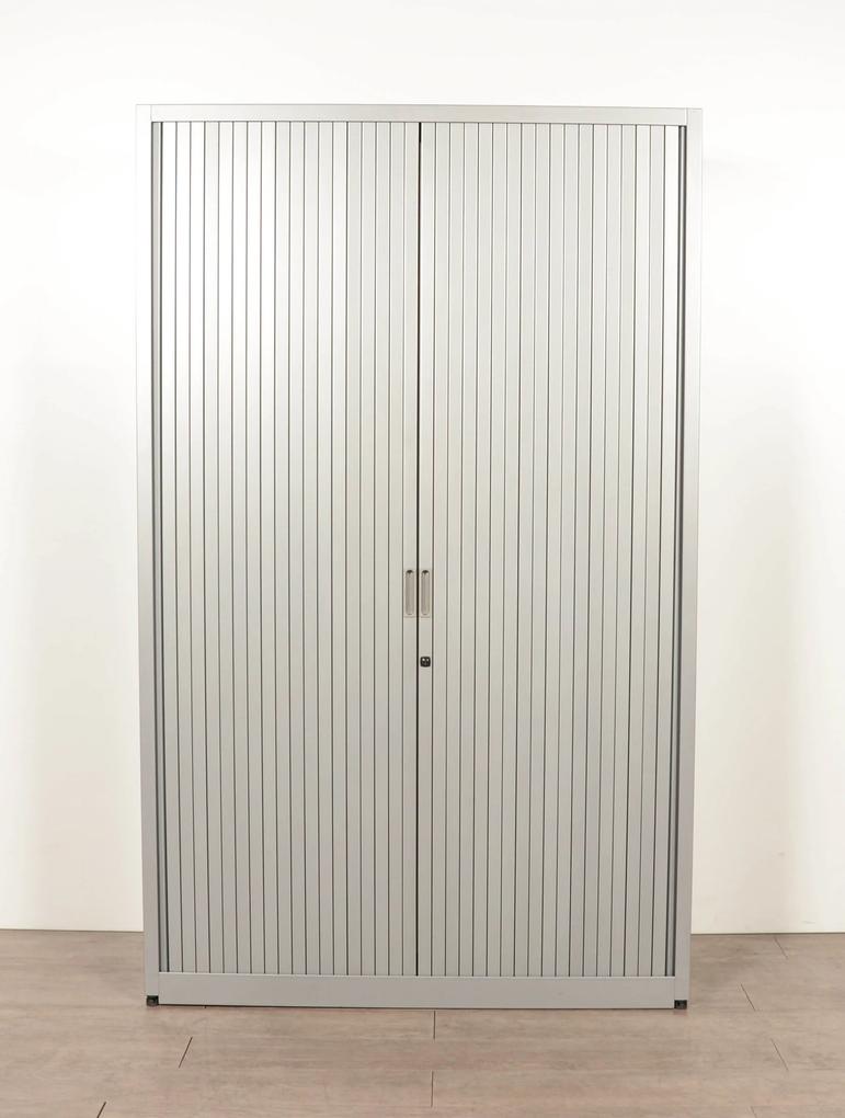 Roldeurkast, aluminium, 198 x 120 cm, incl. 4 legborden