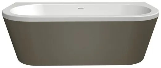 Xenz Charley half vrijstaand bad acryl 165x75x60cm wit glans/klei waste graniet