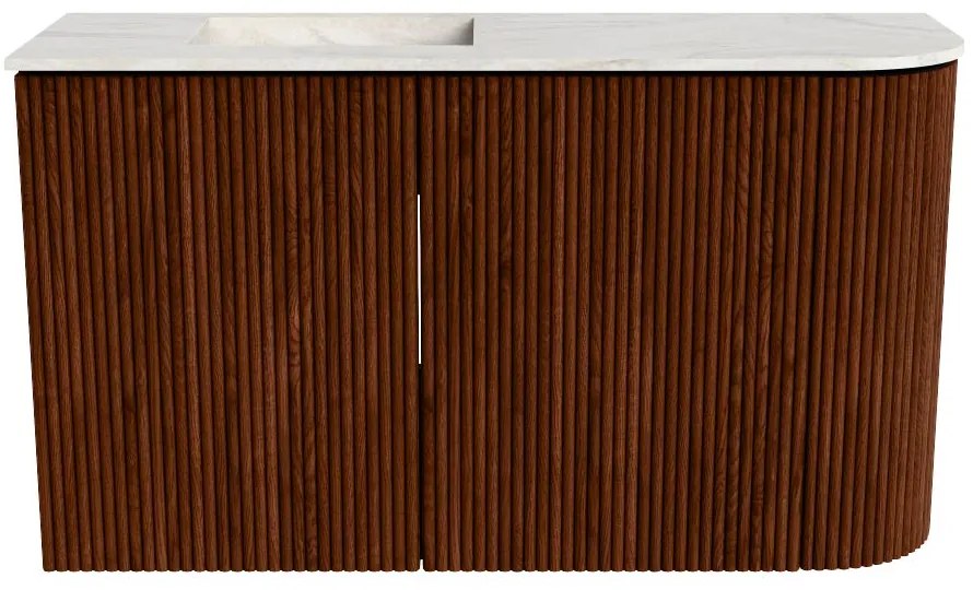 Mondiaz Joya DLux 70cm toiletmeubel ronding rechts ruby met wastafel faye links zonder kraangat ostra