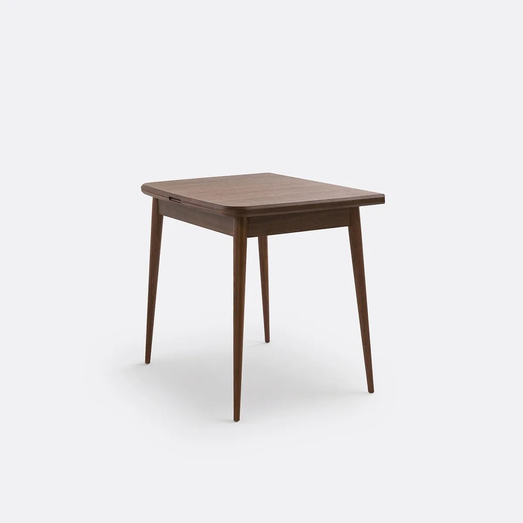 Uitschuifbare eettafel, walnootfineer, 2 tot 6 couverts, AYLIN