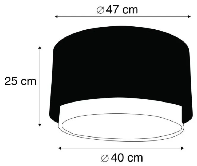 Stoffen hangkap zwart/wit 47/25 - Duo