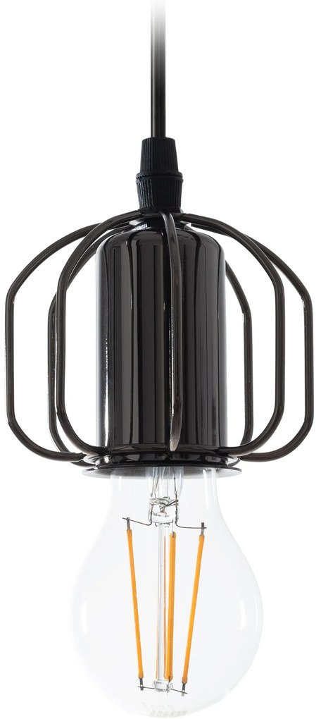 Plafondlamp hangend in de loft zwarte glans stijl APP595-1CP