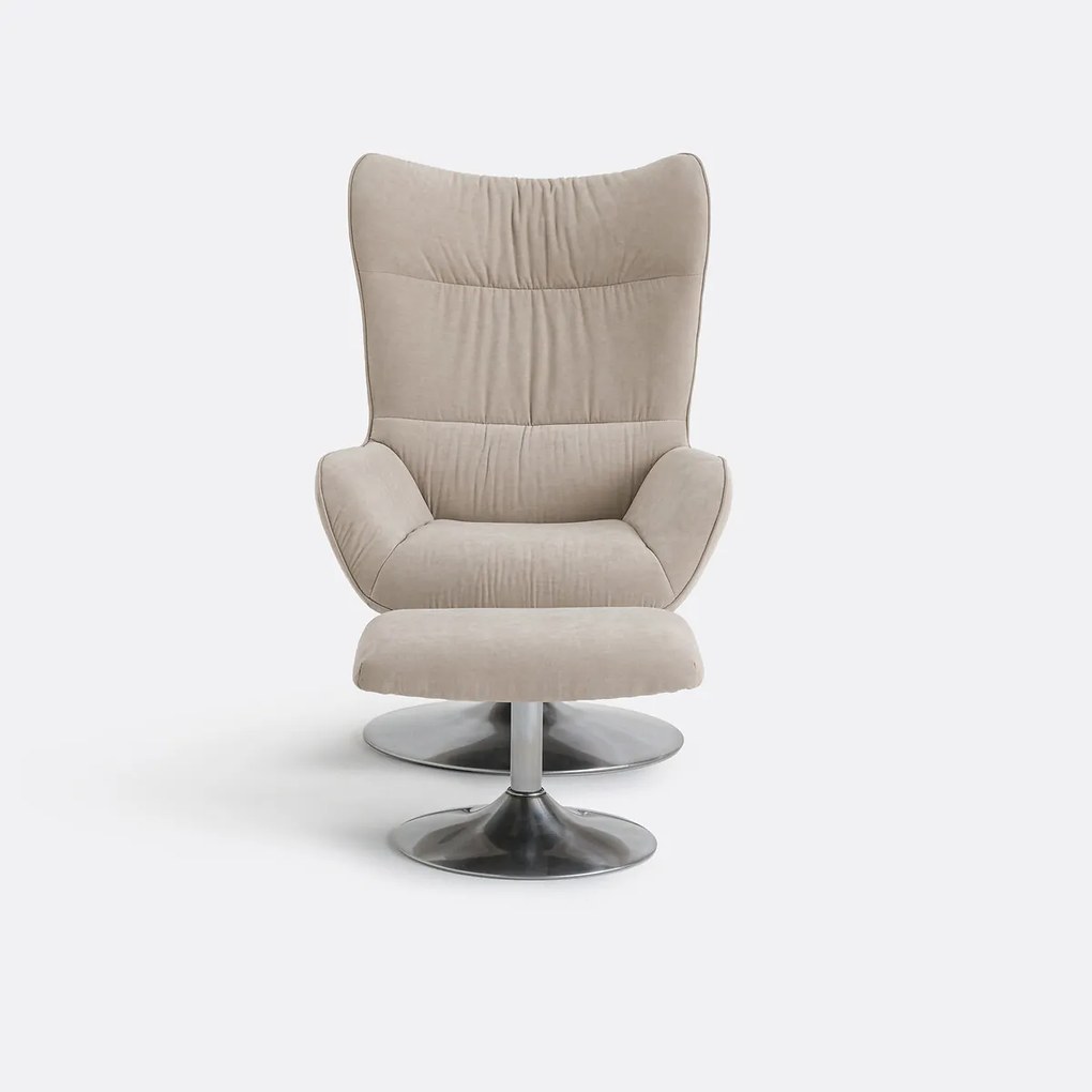 Draaibare fauteuil en voetensteun Oriana