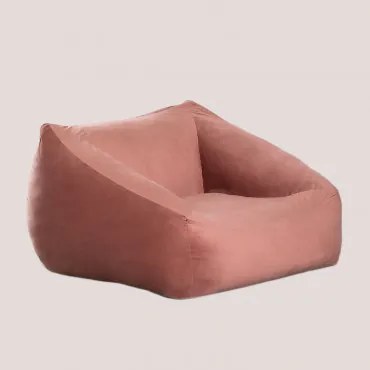 Fluwelen Poef fauteuil (110 cm) Thiago Rosé - Sklum