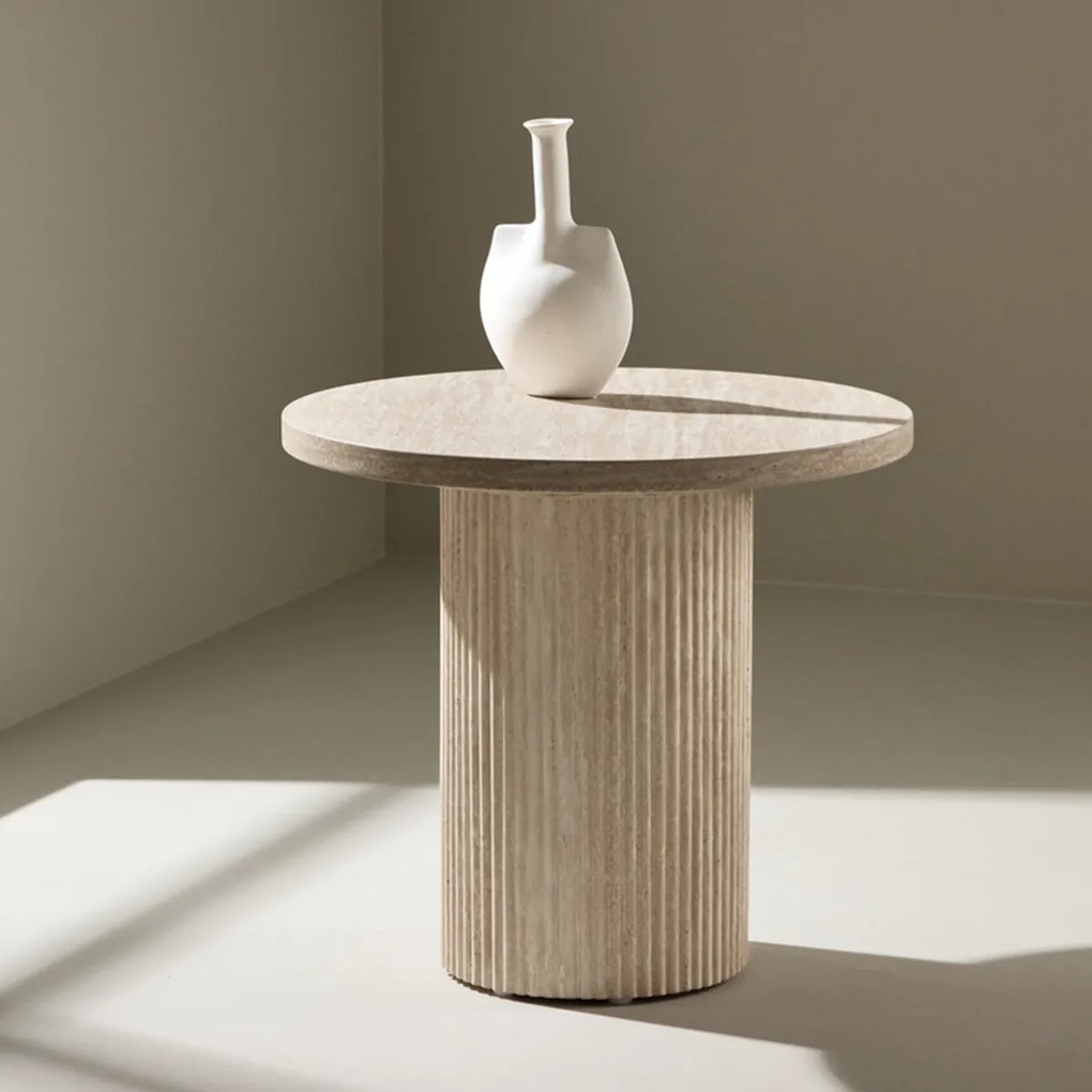 Hoge Salontafel Met Ribbels - 50 X 50cm.