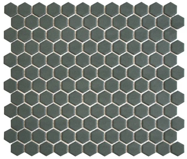 The Mosaic Factory Hexagon mozaïektegel - 26x30cm - wand en vloertegel - Zeshoek/Hexagon - Porselein Camo Green Mat HM23550