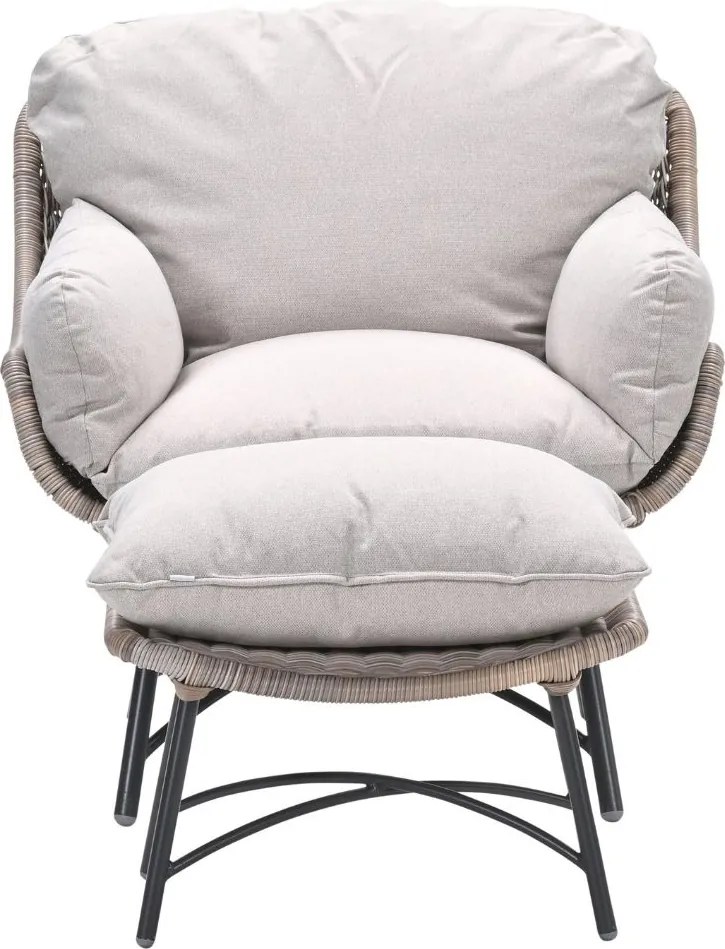 Garden Impressions Selene loungestoelen vintage willow - Tepa bijzettafel Ø50x48 cm