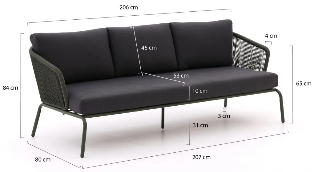 Forza Nuro/Bovezzo stoel-bank loungeset 6-delig