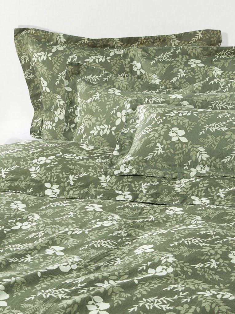 Dekbedovertrek Pola met bladprint