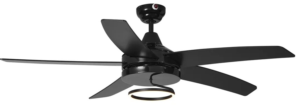 Plafondventilator met lamp zwart 132cm incl. LED met afstandbediening - Cool Anello Modern rond Binnenverlichting Lamp
