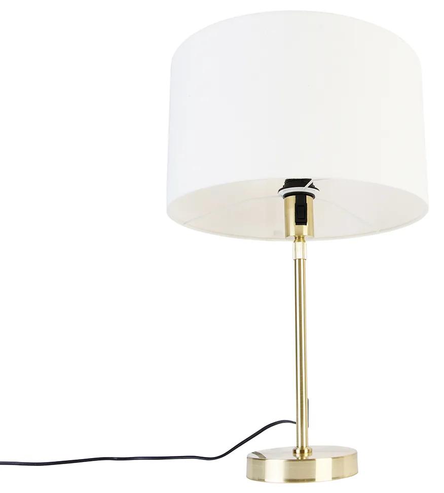 Tafellamp goud verstelbaar met kap wit 35 cm - Parte Design E27 rond Binnenverlichting Lamp