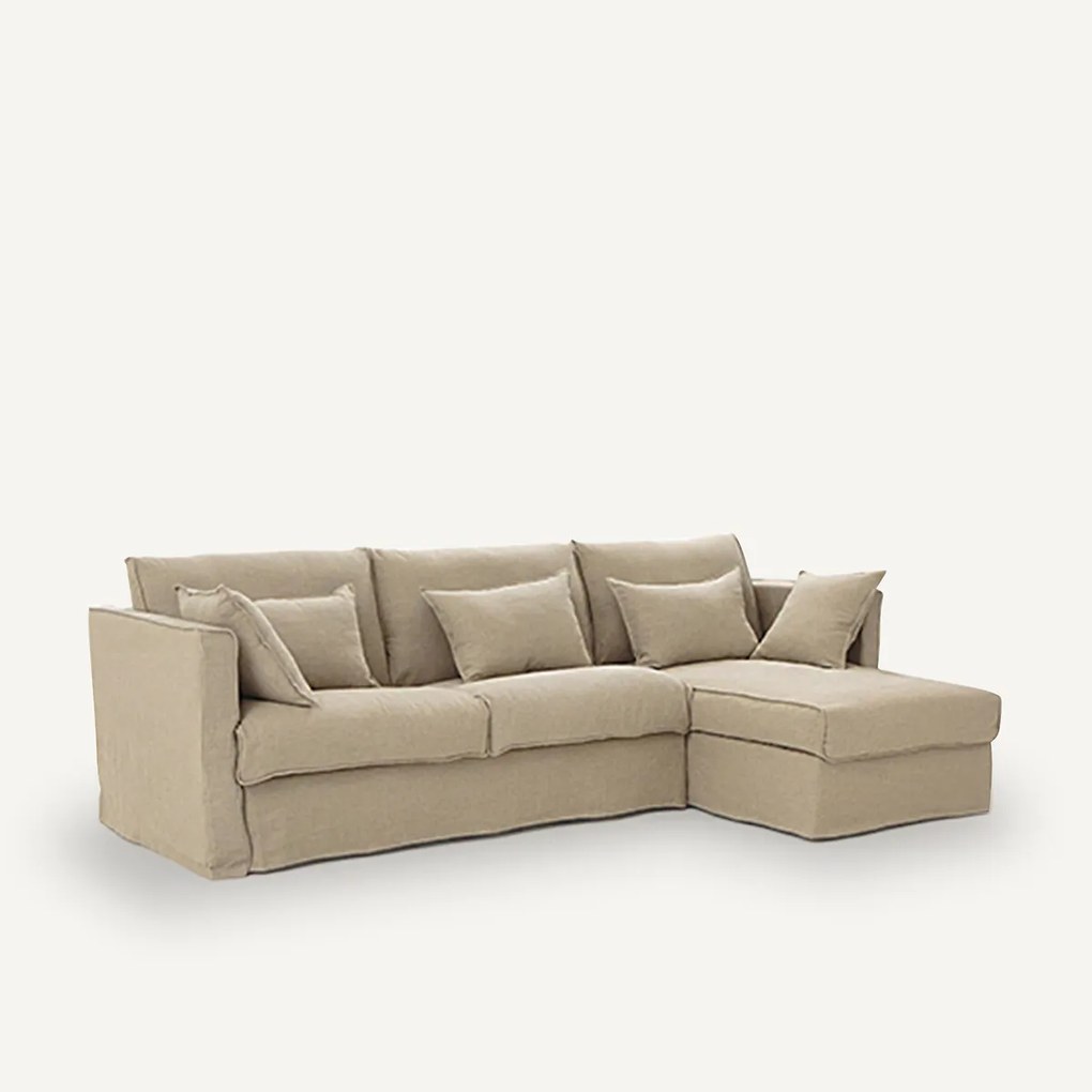Omvormbare hoekbank. stevig stonewashed linnen, Camille