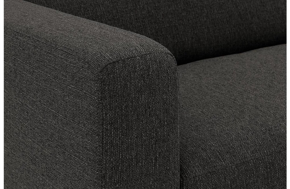 Goossens My Style antraciet, stof, 2,5-zits, stijlvol landelijk met chaise longue rechts