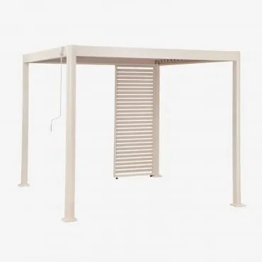 Bioclimatische Aluminiumpergola Met Lamellen En Druvia-paneel Tapioca Beige & Pergola Van 3x3 M Met 1 Paneel Van 90,5 Cm - Sklum