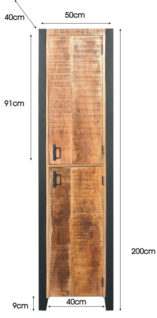 MD Interior Woodz badkamerkast 200x50x40cm mangohout