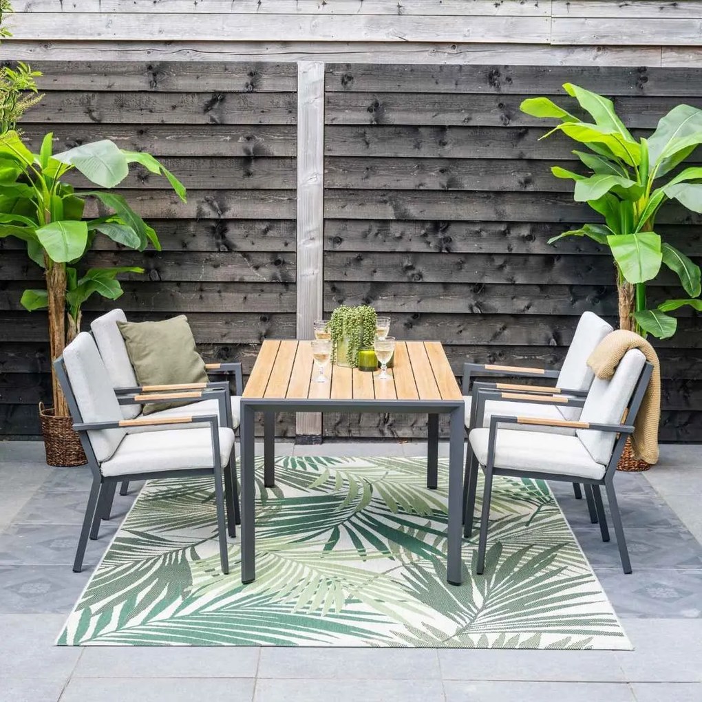 Garden Impressions Kasper tuinstoel stapelbaar donker grijs - 2 stuks