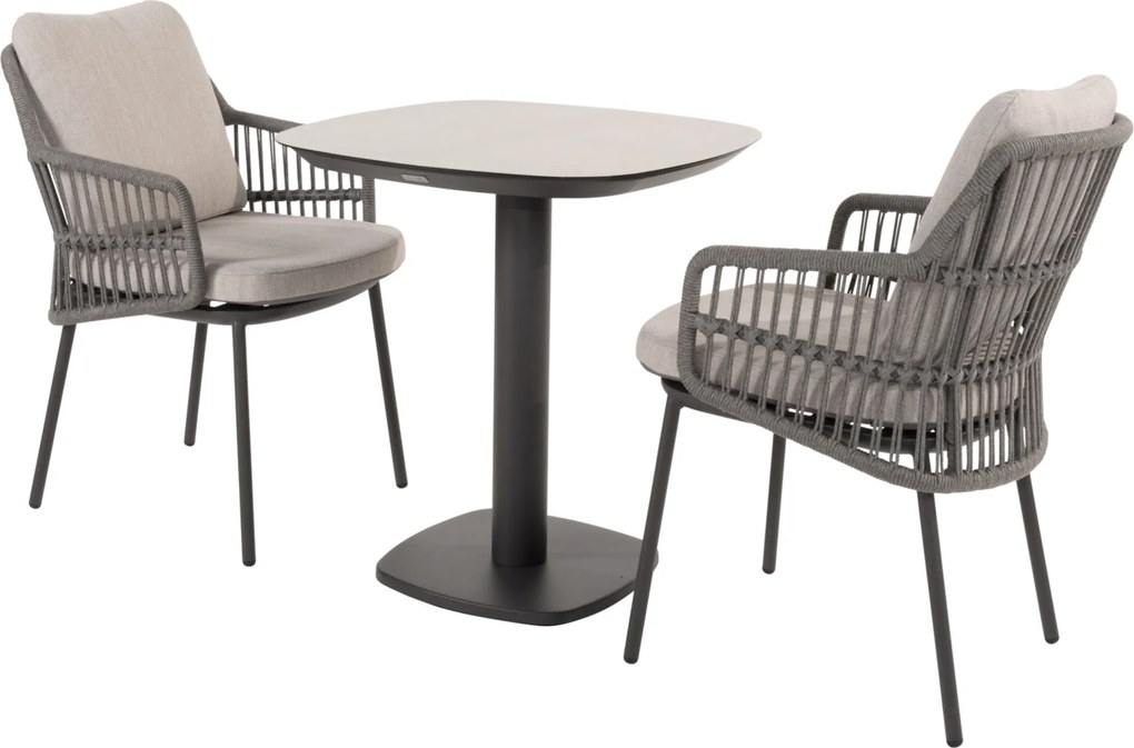 Manolo Alicante bistro dining tuinset 75x75x75 cm 3 delig antraciet Taste 4SO