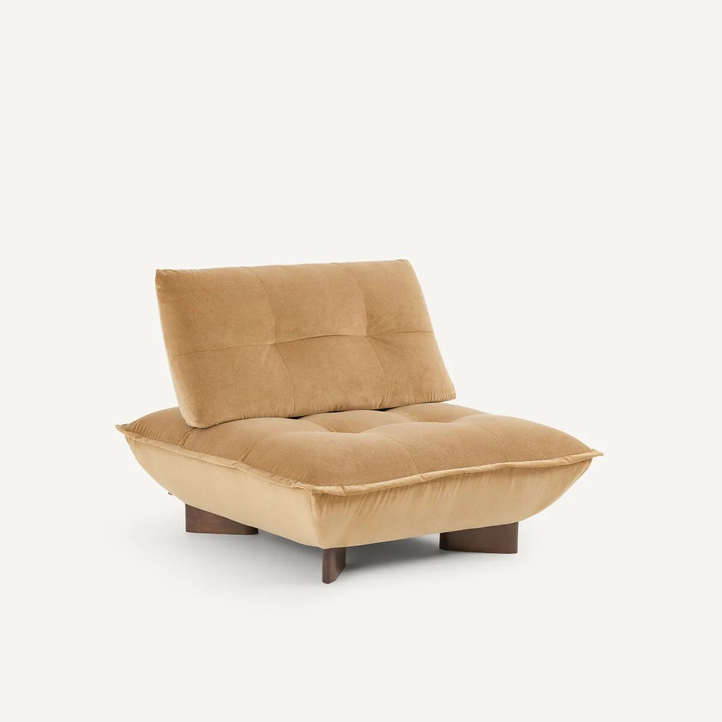 Modulaire fauteuil in linnen fluweel, KAORI