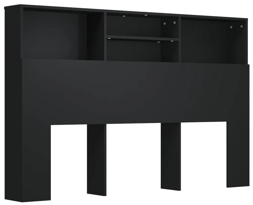 vidaXL Hoofdbordkast 160x19x103,5 cm zwart