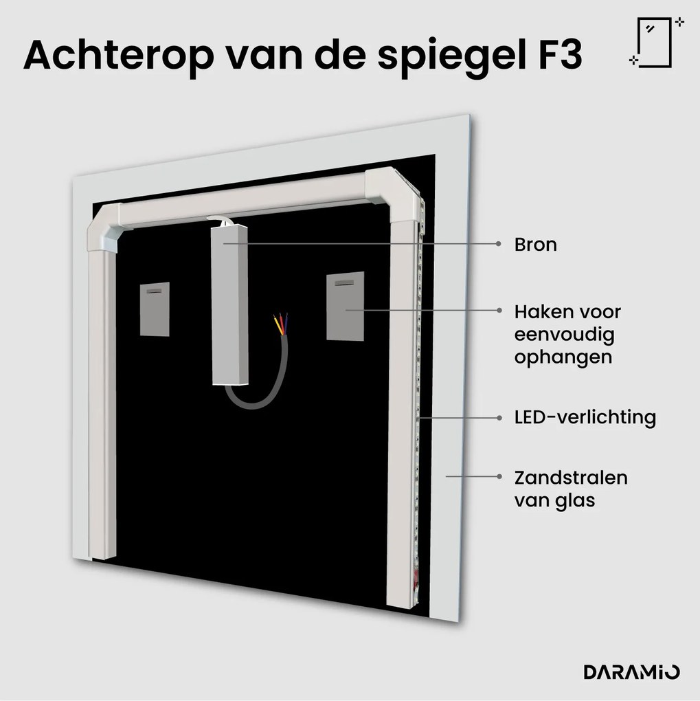 Spiegel met verlichting F3