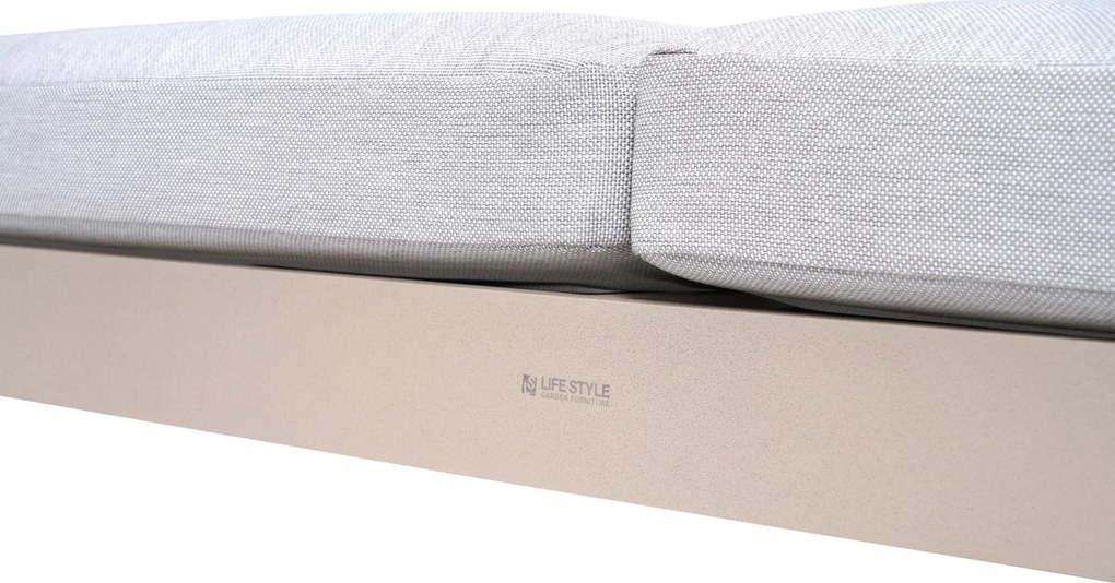 Lifestyle Garden Furniture Massimo Ligbed Met Kussen Loft/soft Grey Aluminium Taupe